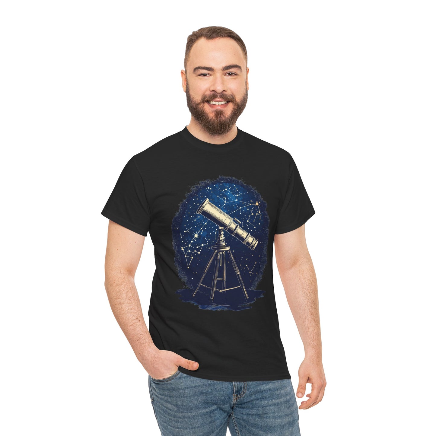 Telescope with Starry Sky Constellations Tee