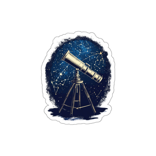 Telescope with Starry Sky Constellations Sticker